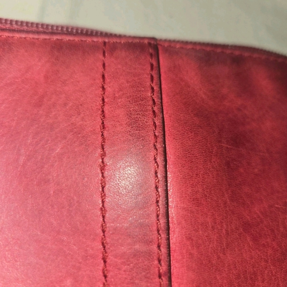 Coach Burgundy Leather Wristlet - Picture 6 of 11